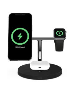 Belkin BOOST CHARGE PRO MagSafe 3-in-1 Wireless Charger with Charger - Black