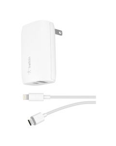 Belkin USB-C 1 Port 18W 9V/2A + USB-A 12W 5V/2.4A Wall Charger with C to lightning 1.2 m.