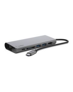 Belkin USB-C Multimedia Hub 8 in 1 Pass 60W - Gray