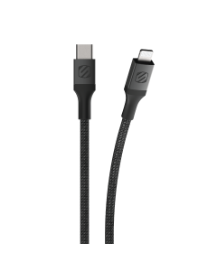 STRKELINE Braided Charge and Sync Lightning to USB-C Cable 1.2M - Black