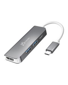 J5 5-in-1 USB-C to 4K HDMI, 2-port USB-A 3.0, Power Delivery