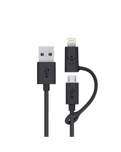 Micro USB-A to Lightning Adapter Sync and Charge Cable 0.9m, Black